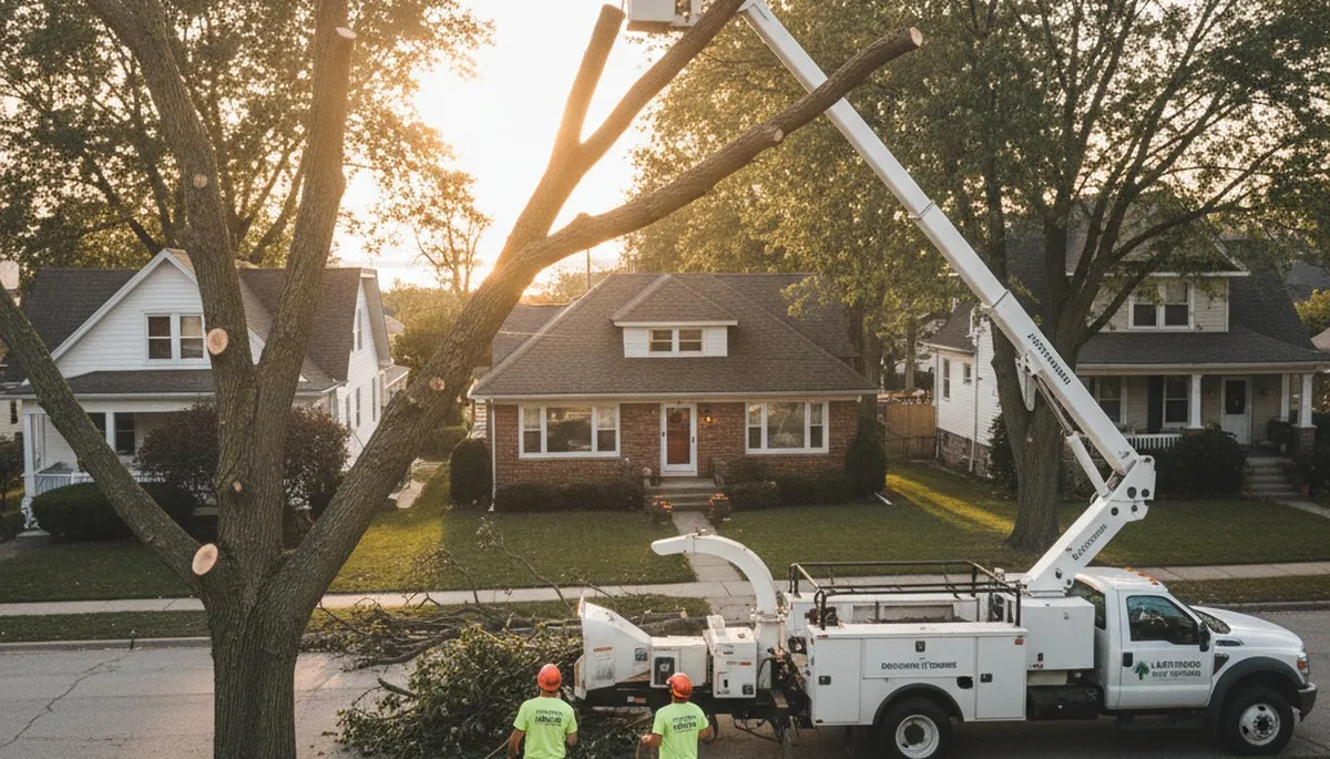 Professional tree removal service in Cleveland, OH safely clearing large trees