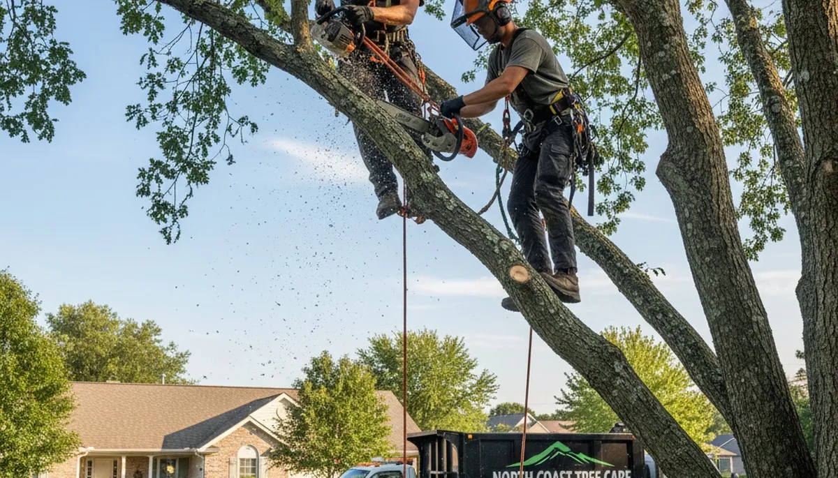 Professional tree removal service crew working in Cleveland, OH